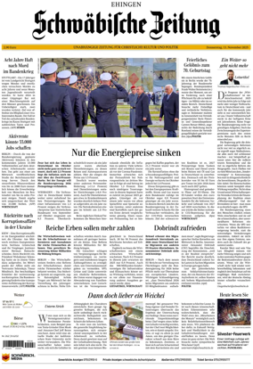 Cover of Schwaebische Zeitung (Ehingen)