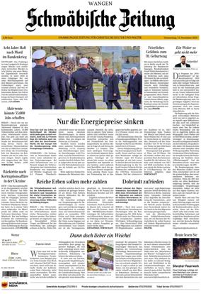 Cover of Schwaebische Zeitung (Wangen)