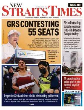 Cover of New Straits Times