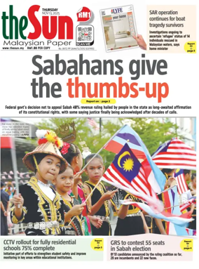 Cover of The Sun (Malaysia)