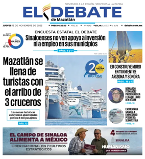 Cover of El Debate de Mazatlan