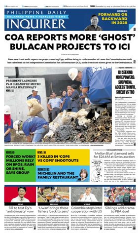Cover of Philippine Daily Inquirer