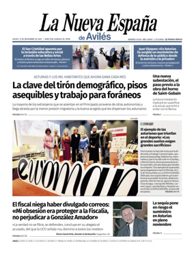 Cover of La Nueva España (Avilés)