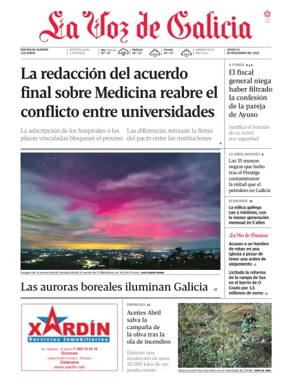 Cover of La Voz de Galicia (Ourense)