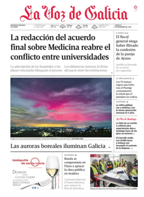 Cover of La Voz de Galicia (Santiago)