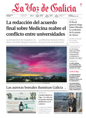 Cover of La Voz de Galicia (Vigo)