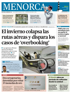 Cover of Menorca Diario Insular
