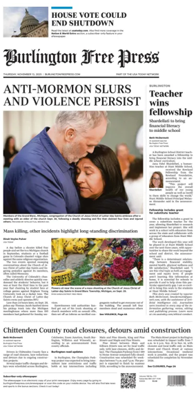 Cover of Burlington Free Press