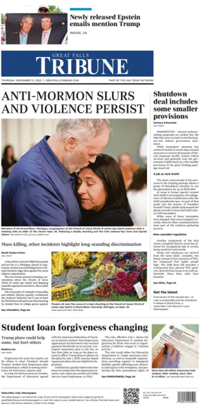 Cover of Great Falls Tribune