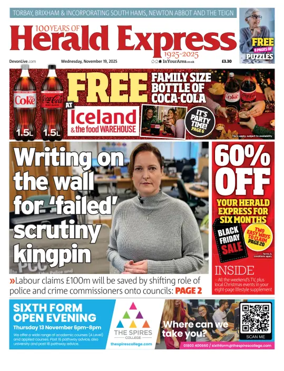 Cover of Herald Express (Torbay, Brixham & South Hams Edition)