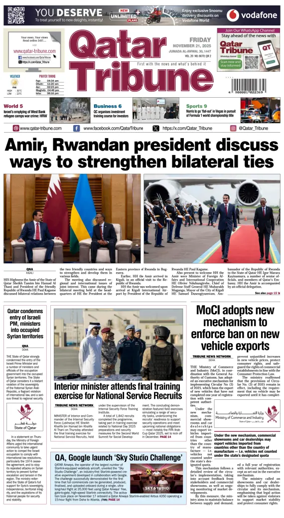 Cover of Qatar Tribune
