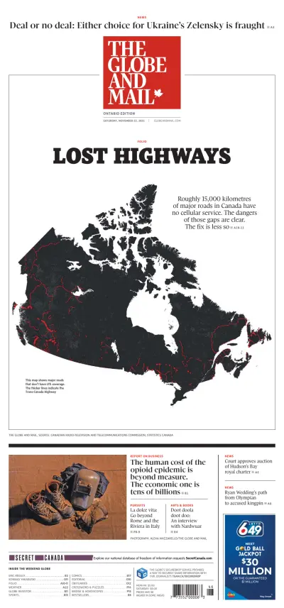 Cover of The Globe and Mail Metro (Ontario Edition)