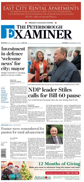 Cover of The Peterborough Examiner