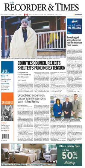 Cover of The Recorder & Times (Brockville)