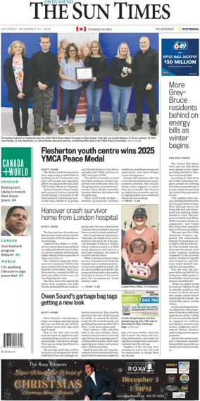 Cover of The Sun Times (Owen Sound)