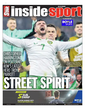 Cover of Irish Daily Star - Inside Sport