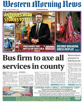 Cover of Western Morning News (Saturday)