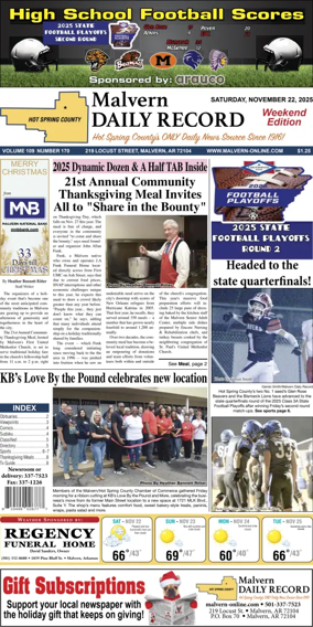 Cover of Malvern Daily Record