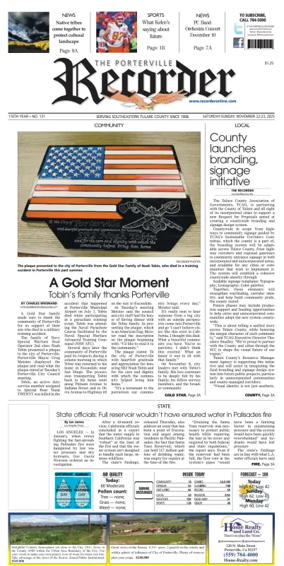 Cover of Porterville Recorder