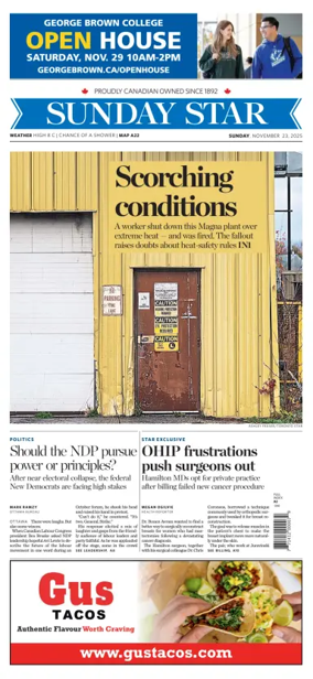 Cover of Toronto Star