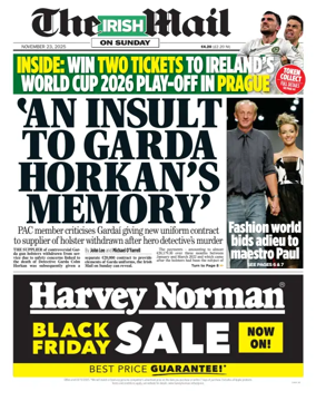Cover of The Irish Mail on Sunday