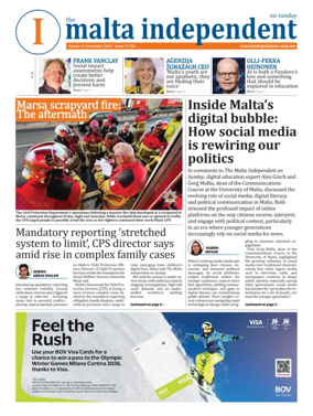 Cover of The Malta Independent on Sunday
