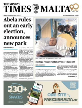 Cover of The Sunday Times of Malta