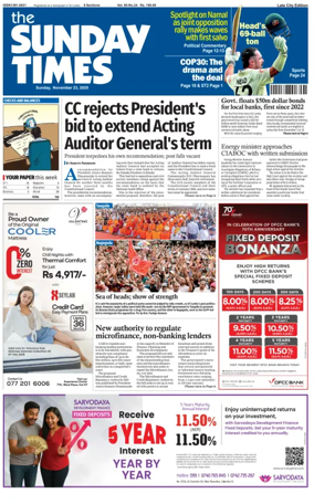 Cover of Sunday Times (Sri Lanka)