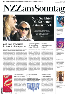 Cover of Neue Zurcher Zeitung Sunday