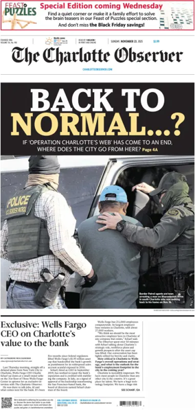 Cover of The Charlotte Observer (Sunday)