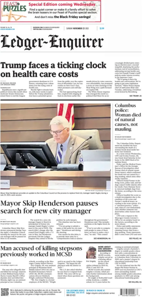 Cover of Ledger-Enquirer (Sunday)