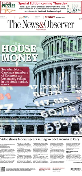 Cover of The News & Observer (Sunday)