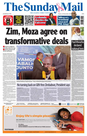 Cover of The Sunday Mail (Zimbabwe)