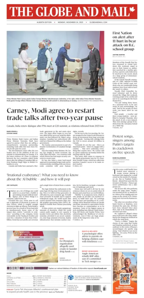 Cover of The Globe and Mail (Alberta Edition)