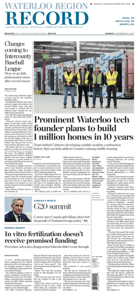 Cover of Waterloo Region Record