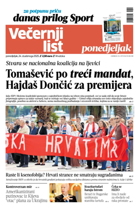 Cover of Vecernji list - Hrvatska