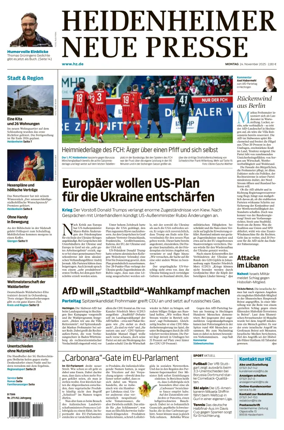 Cover of Heidenheimer Neue Presse