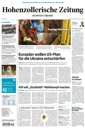 Cover of Hohenzollerische Zeitung