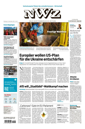 Cover of NWZ  (Göppinger Kreisnachrichten)