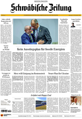 Cover of Schwaebische Zeitung (Riedlingen)