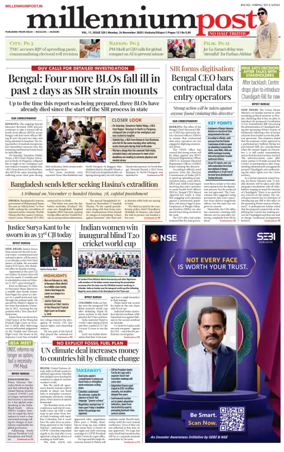 Cover of Millennium Post (Kolkata)