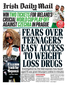 Cover of Irish Daily Mail