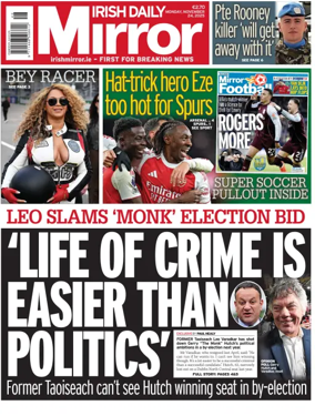 Cover of Irish Daily Mirror