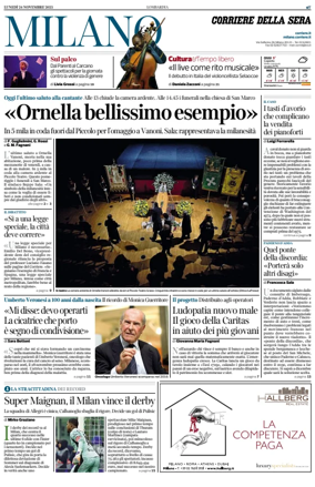 Cover of Corriere della Sera (Milano)