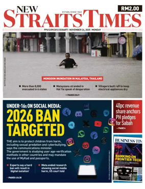 Cover of New Straits Times