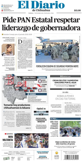 Cover of El Diario de Chihuahua