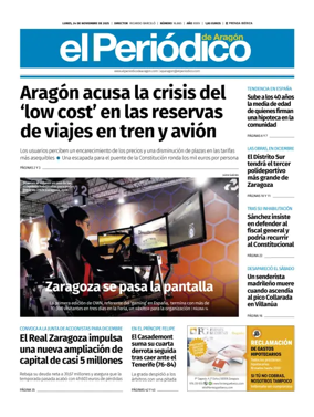 Cover of El Periódico Aragón