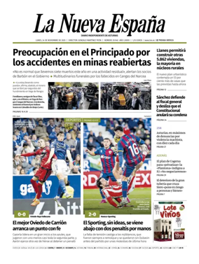 Cover of La Nueva España (Occidente)