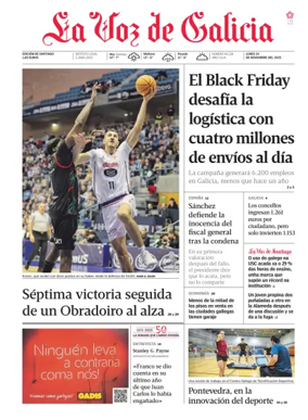 Cover of La Voz de Galicia (Santiago)