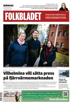 Cover of Folkbladet Västerbotten